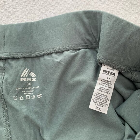NEW RBX cotton stretch pale green pull on elastic waist pintuck bootcut pants - Picture 7 of 10